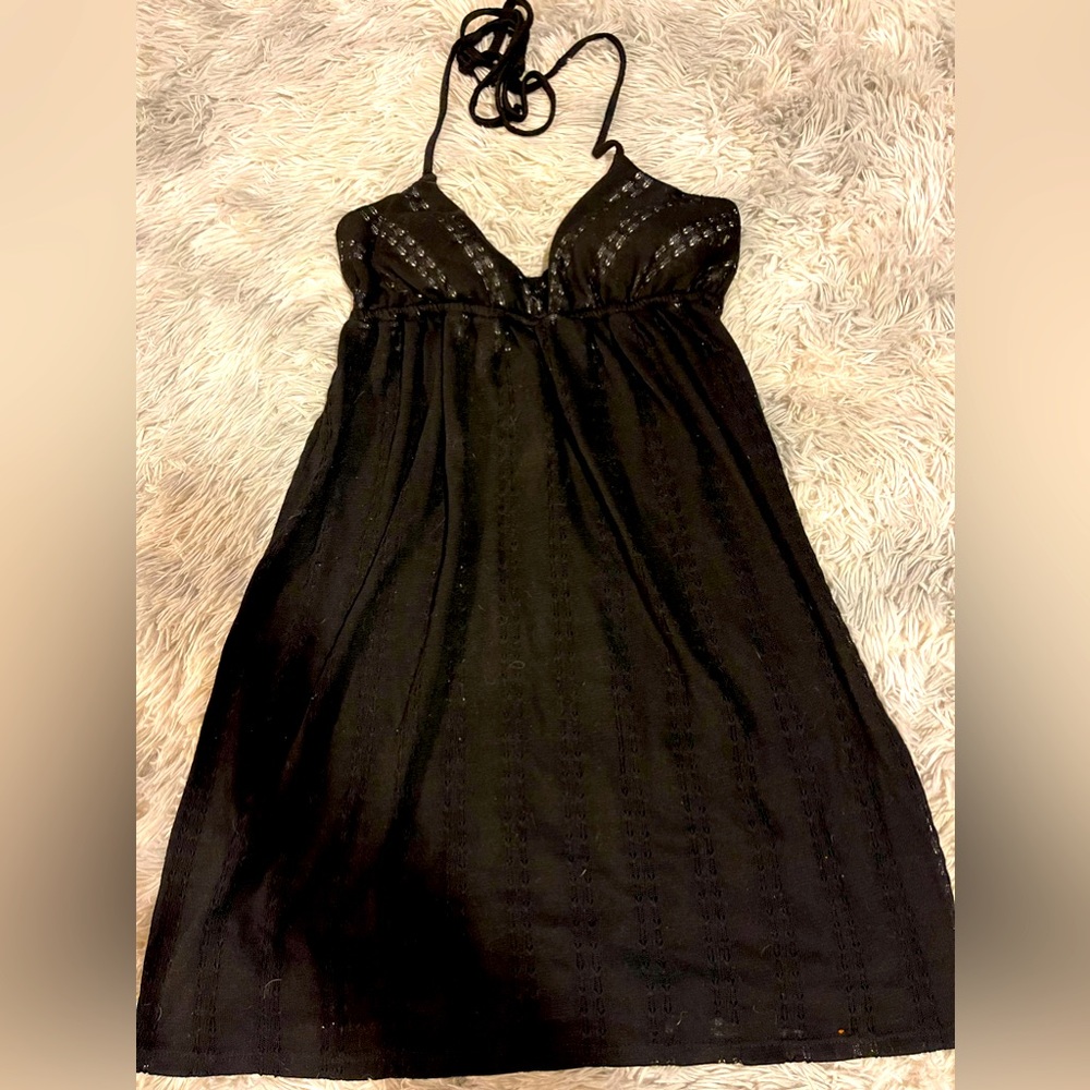 All about me beautiful black knit halter dtress